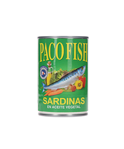 sardinas paco fish en aceite vegetal 15 oz